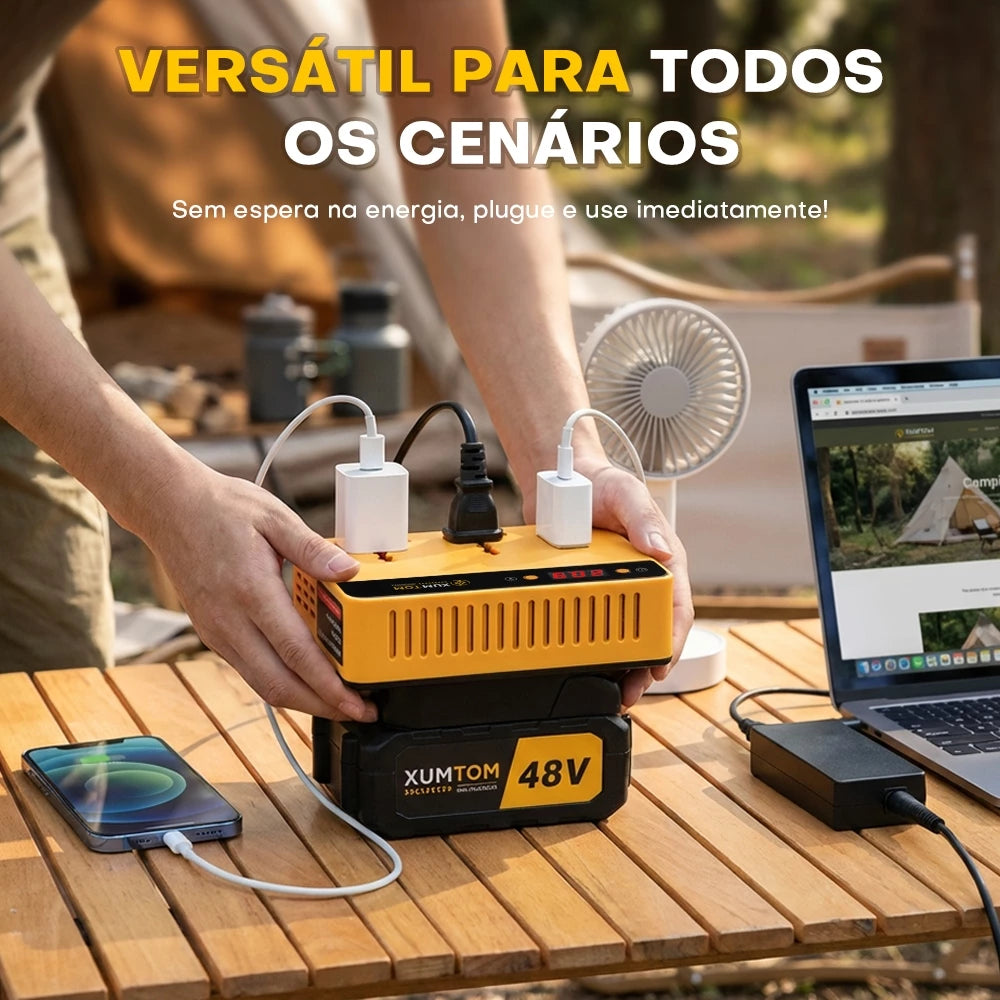 Gerador Portátil Bivolt 300W 220v/110v + Bateria Inclusa