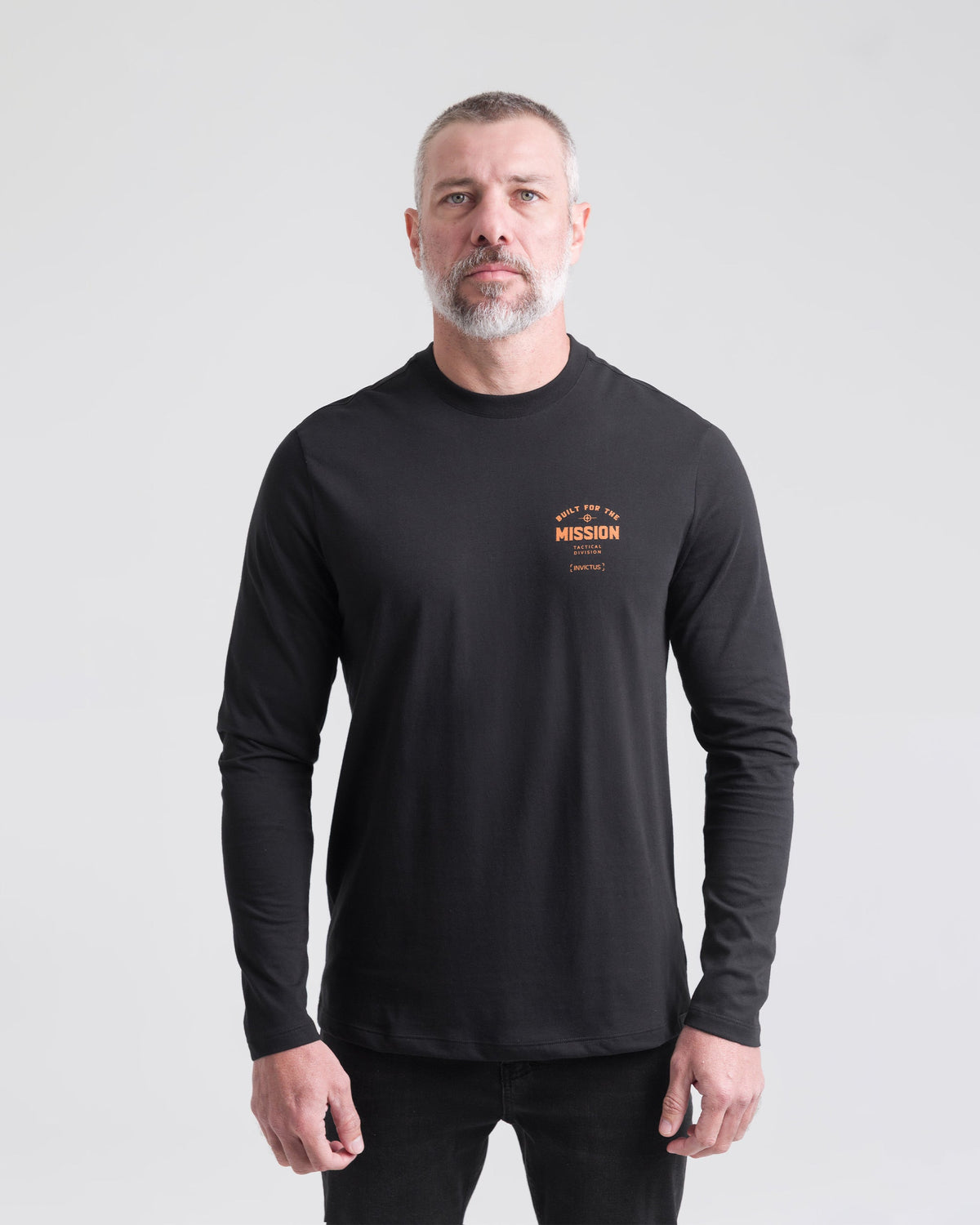 Camiseta Concept On Mission Manga Longa Masculina - Preta