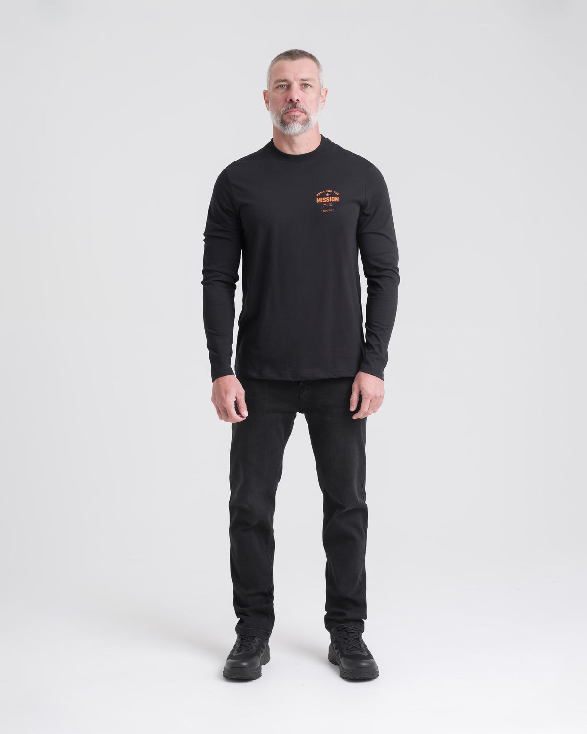 Camiseta Concept On Mission Manga Longa Masculina - Preta