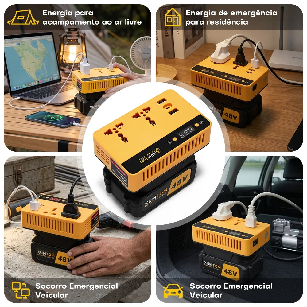 Gerador Portátil Bivolt 300W 220v/110v + Bateria Inclusa