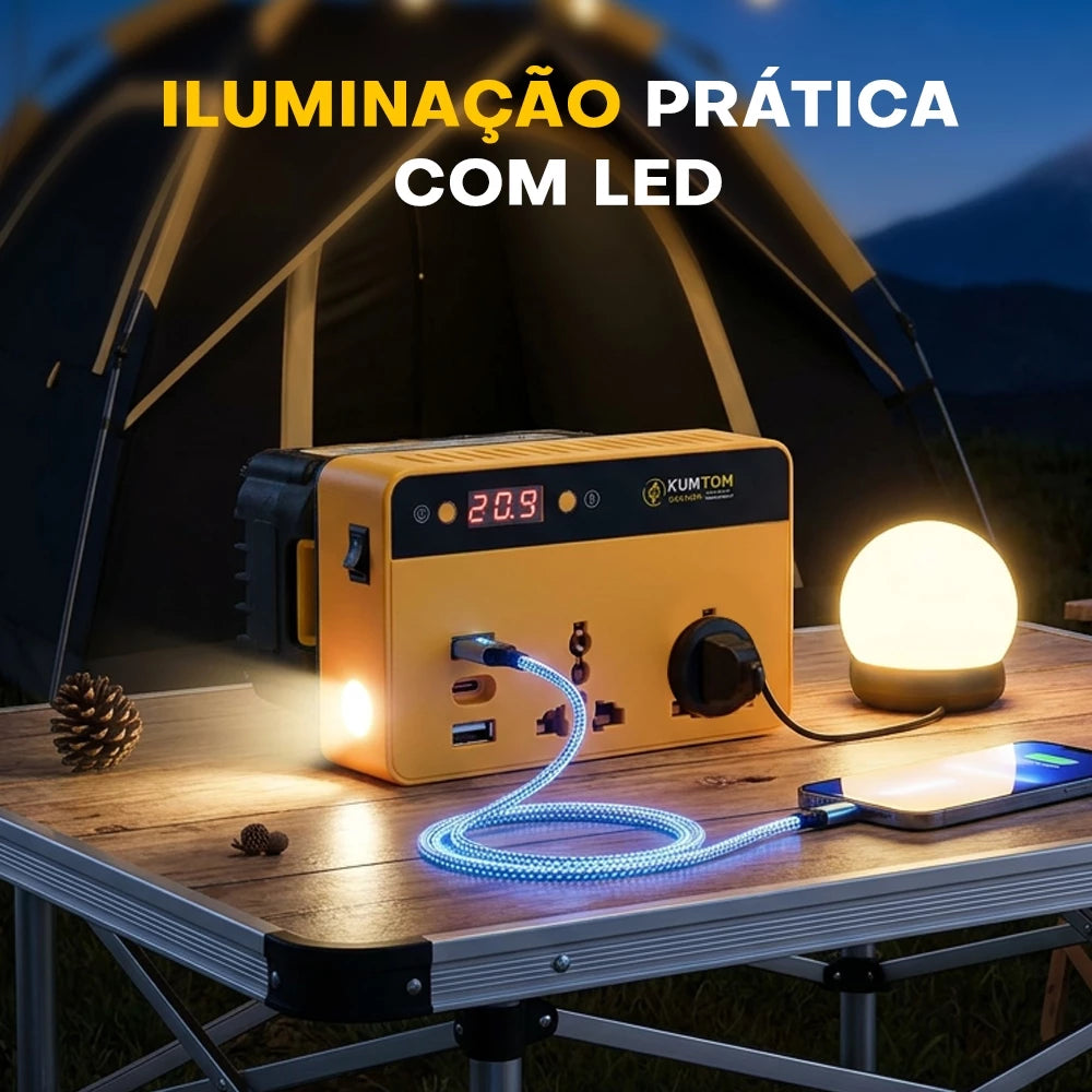 Gerador Portátil Bivolt 300W 220v/110v + Bateria Inclusa